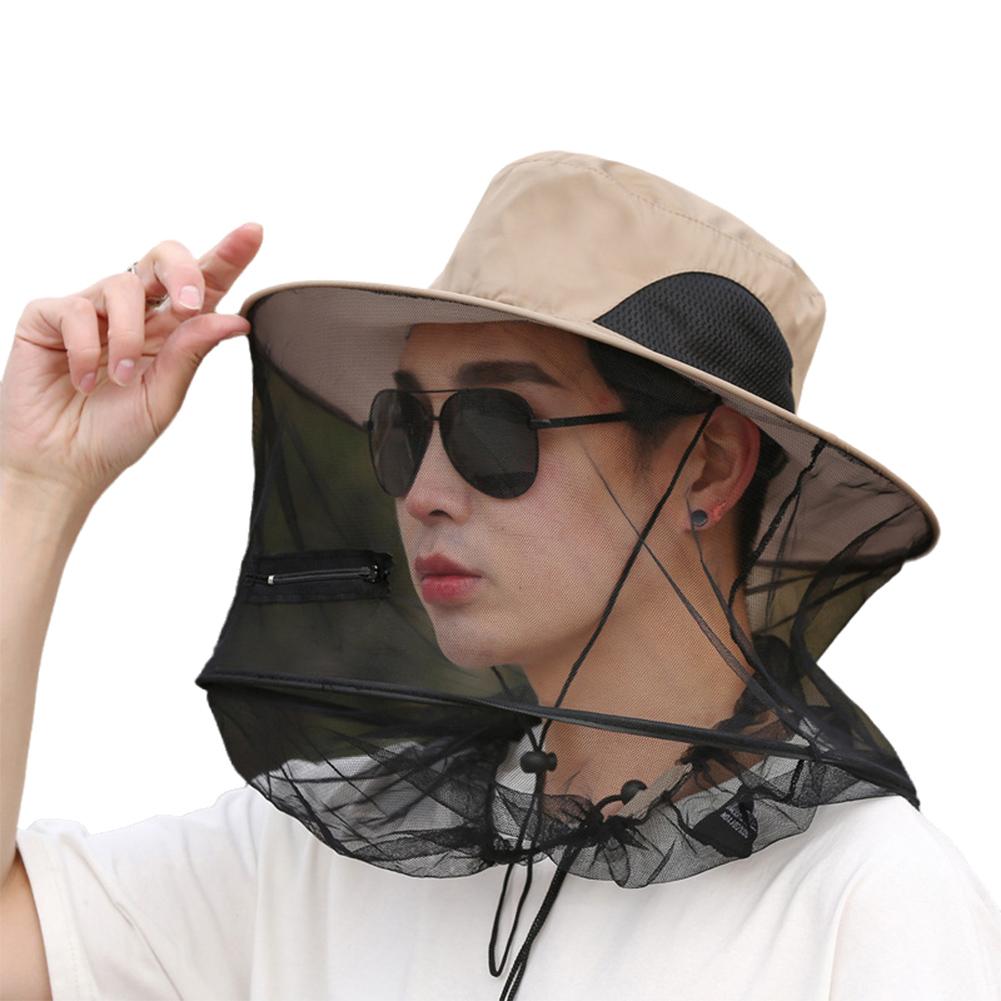 Mosquito Bee Insect Mesh Head Face Protector Fishing Hunting Net Hat Mask Caps Fishing Hat Bug Mesh Net Insect Gnat Head Cover