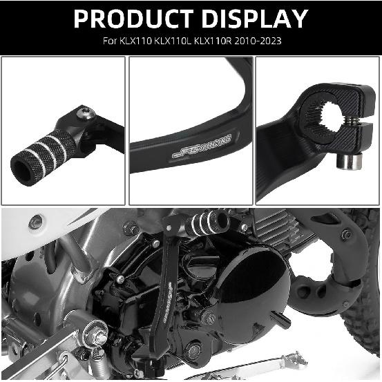 JFG RACING Motorcycle Gear Shifter Folding Shift Lever CNC For KLX 110 KLX110 KLX110L KLX110R 2010- Dirt Pit Bike Black