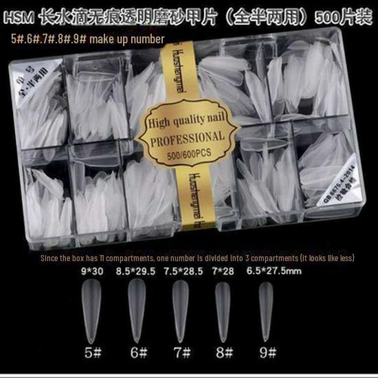Trapezoidal Water Drop Frosted Transparent Nail Art Patch