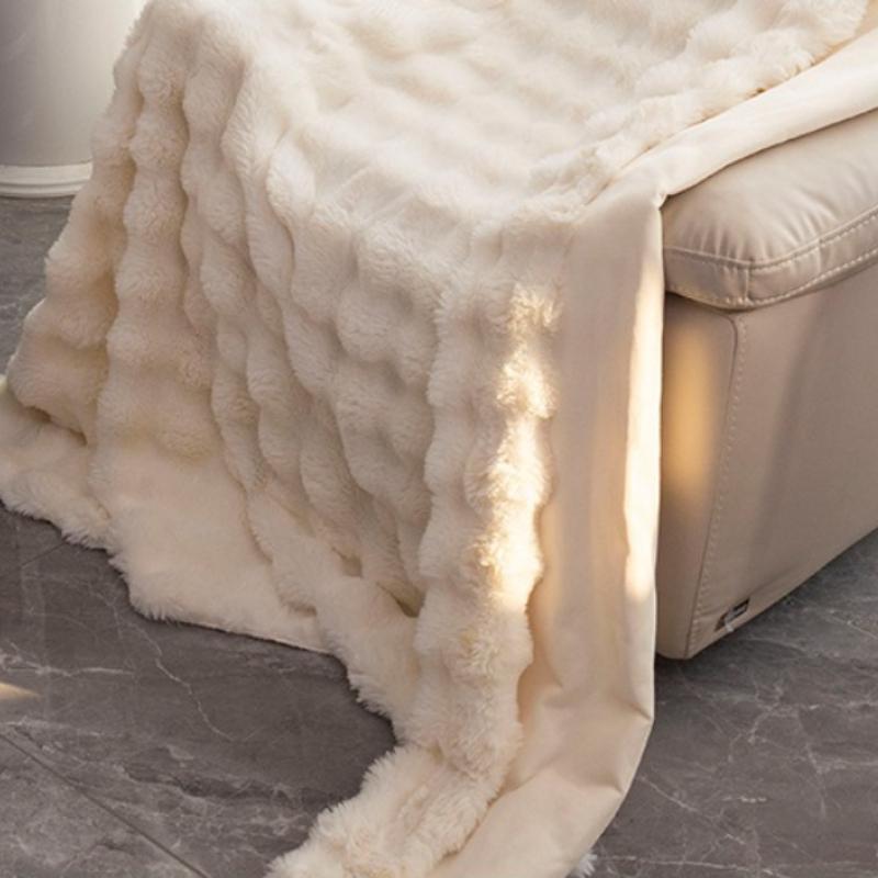 Plush sofa blanket comfortable soft bubble plush bedroom living room non-pilling non-shrinking blanket