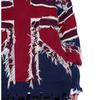 Womens Loose Fit Knit Sweater Crew Neck Long Sleeve Distressed Fringe Street Style Medium Thickness