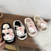 Vitality cute cartoon kitten fluffy slippers female 2025 autumn and winter fashion versatile casual one-word cotton slippers