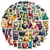 Retro Animal Character Stickers (50-Pack) – DIY Phone Case Decorations