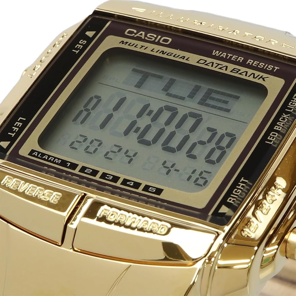 Casio Data Bank Telememo 30 Digital Watch DB-360G-9A Men's Gold Analog Display