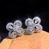Zarte Blumenstecker für Damen Trendiger Schmuck für Hochzeit Brautaccessoires Funkelnde Zirkonia Elegant Weiblich