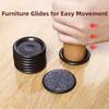 4pcs Furniture Leg Sliders Non Slip Flannel Pads Round Furniture Slider Movers For Chairs Tables Cabinets Floor Protect