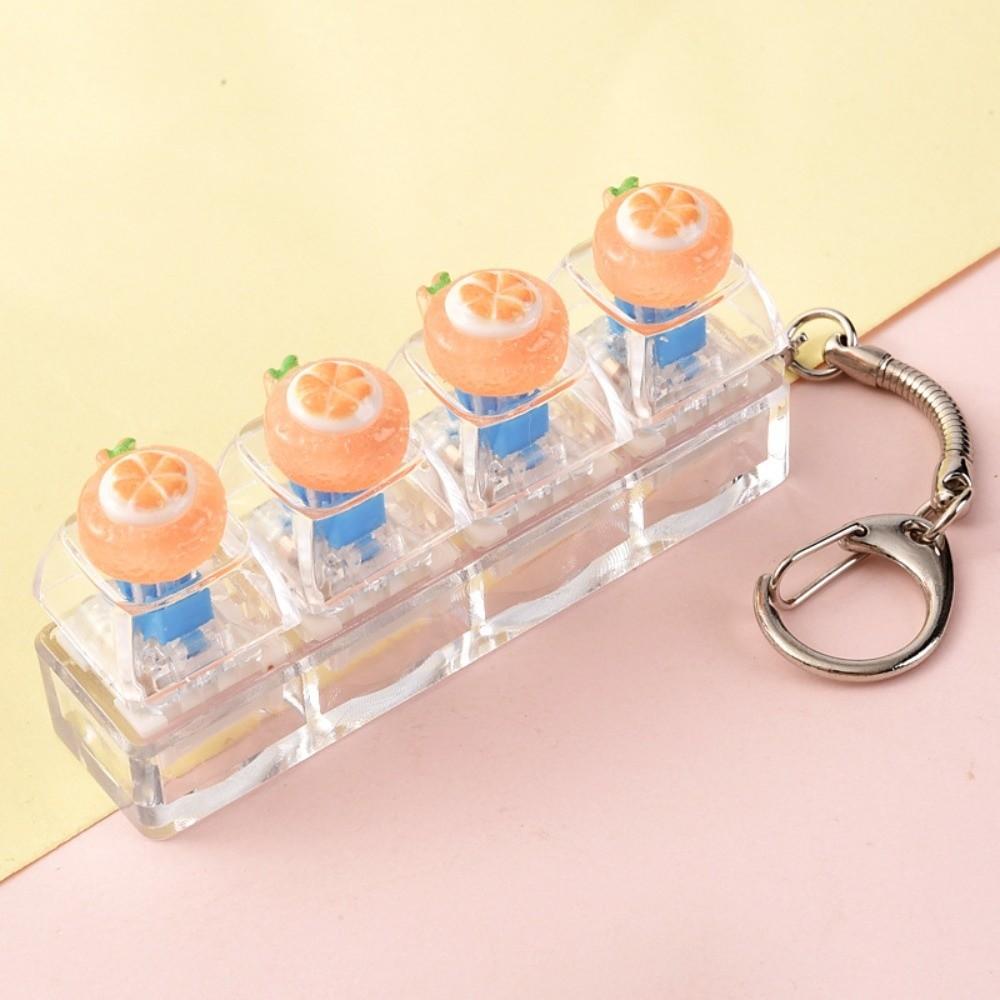 4-Key Reduce Pressure Toy Fruit Mini Keychain Pendant Push Button Keychain Reduce Anxiety