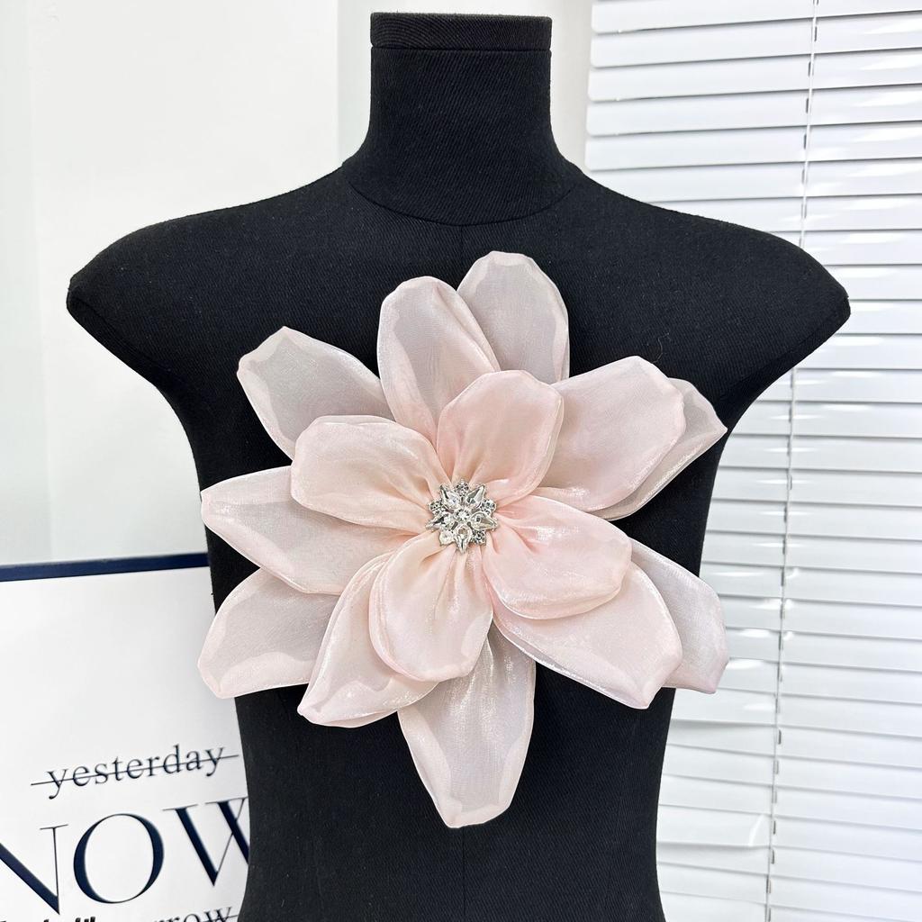 Handmade Diy Three-Dimensional Flower Accessories Chiffon Fabric Multi-Layer Three-Dimensional Large Flower Clothes Decoration Corsage Hot-Selling