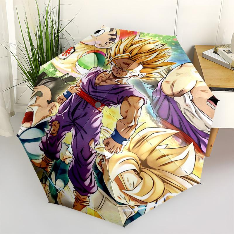 

1pc Dragon Ball Z Goku Outdoor Umbrella - Automatic Opening/Closing - Portable 3-Fold Design - Iron Frame - Ideal Gift for Fans, Travelers, Daily Use