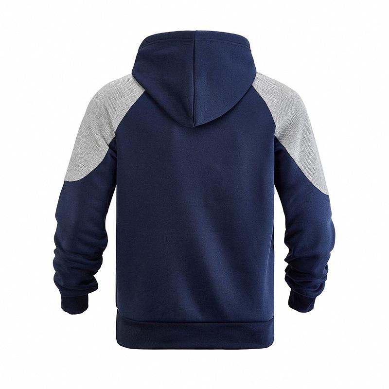 Autumn Winter Heavyweight Hoodie Men Patchwork Knitted Hooded Sweatshirt Loose Casual Pull On Hoodies Man Streetwear Sweatshirts