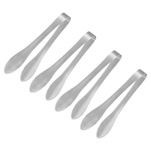 Uxcell Serving Tongs, Set of 4, 182mm X 30mm, Stainless Steel Ice Tongs, Mini Sugar Tongs, for Appetizers, Charcuterie, Desserts, Tea Parties, Bars, a
