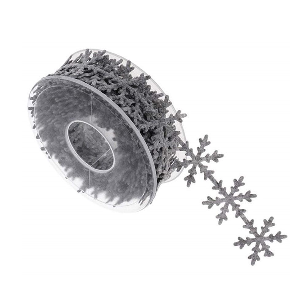 

Модные украшения фестиваль 5M рождественская отделка упаковочная лента DIY вечеринка снежинка декоративная цепь веревка серый