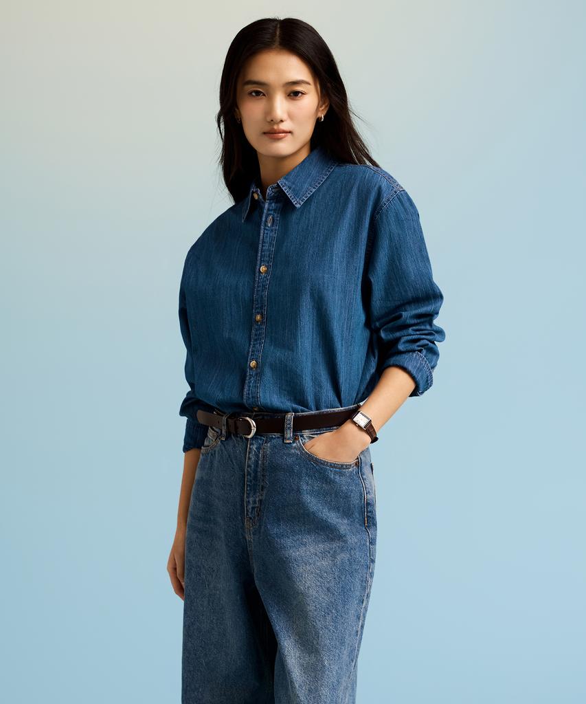Seupao Women'S Regular Fit Denim Shirt_Spyjg23G01