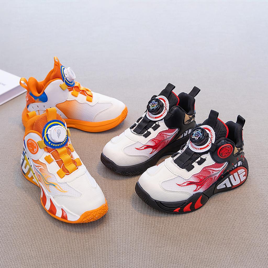 Boys Breathable Mesh Basketball Shoes Spring Autumn Soft Sole Non Slip Sports Sneakers For Big Kids Running Training