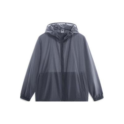 Li Ning China Color Series Ultralight Breathable Cool Technology Zip Hooded UPF50+ Sun Protection Jacket Men Jacket Dark-Blue AFDU361-4