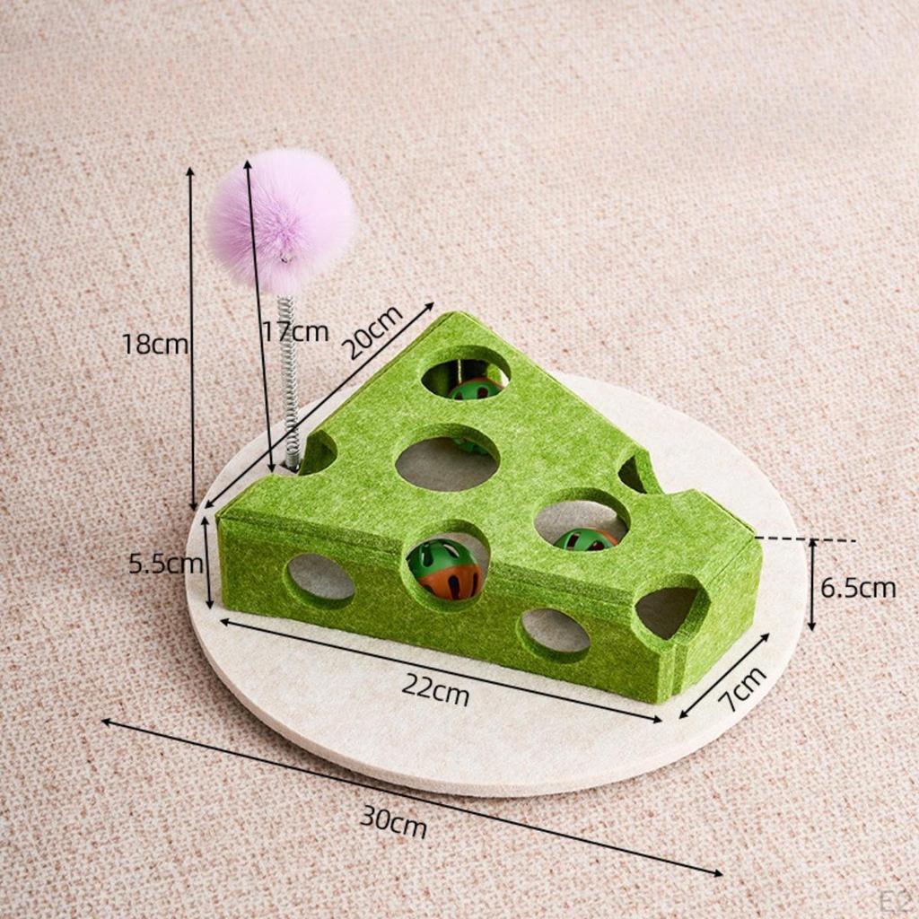 Cat Toy Cheese Box Bell Ball Entertainment Interactive Cats for Playing