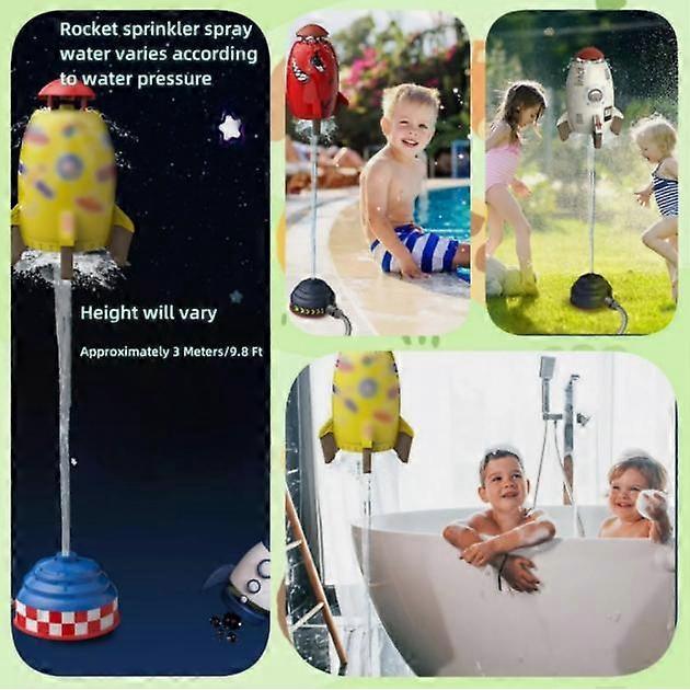Space Rocket Sprinkler Children's Rotating Flying Water Toy Outdoor Water Pressure Lift Off Sprinkler