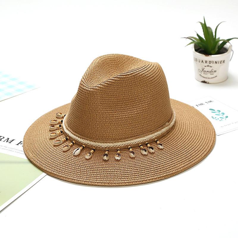 Summer seaside vacation European and American versatile jazz flat top top hat women's beach sun protection shade outdoor travel straw hat