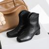 Ballet shoes women's boots pig nose leather single boots 2025 autumn and winter thin boots square head retro ballet short boots women