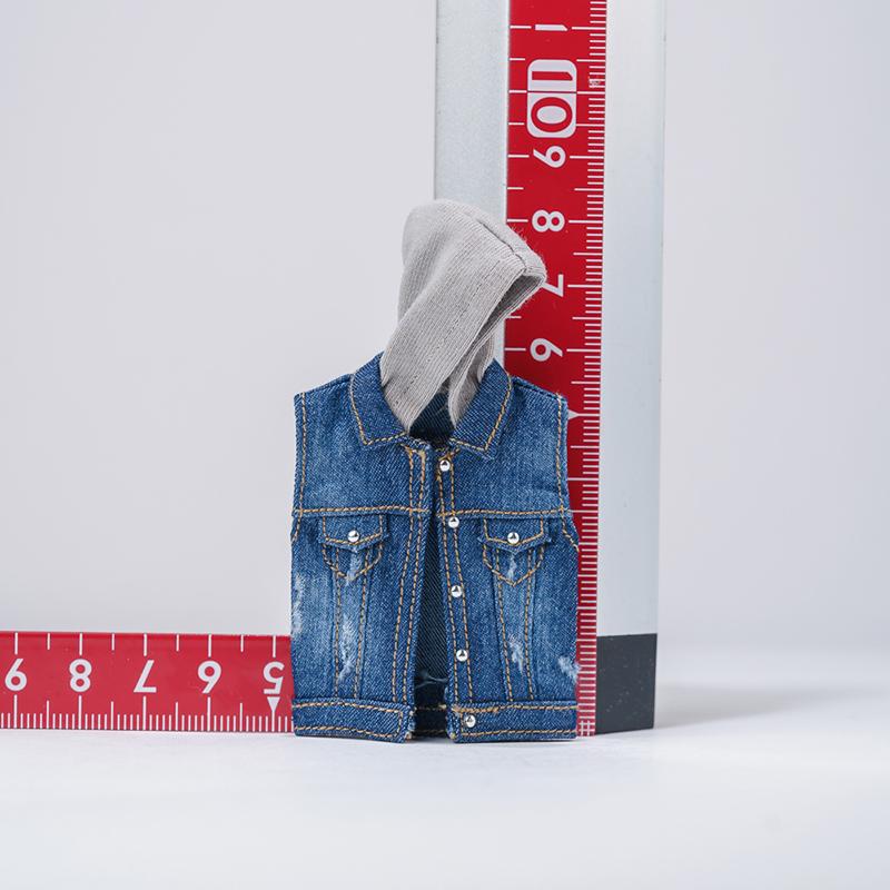

1/12 Scale Fashion Classics Male Soldier Damaged Denim Hooded Jacket Vest Ripped Jeans For 6in Romankey Action Figures Model