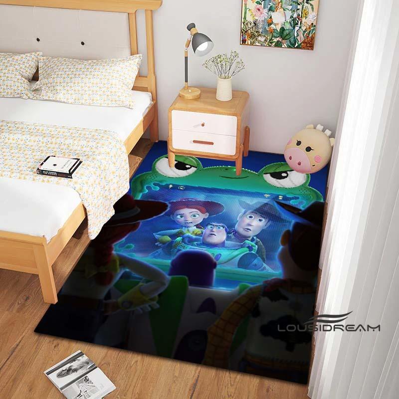 This Buzz Lightyear Floor Mat Features a Non-slip, Absorbent Cartoon Toy Story Design and Is Suitable for Bedrooms, Hallways,