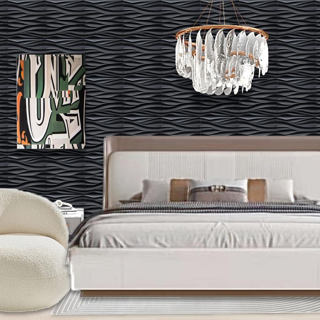 10 Pezzi Rivestimento Murale a Strisce Ondulate 3D Premium Pvc Decorazione Murale Per Soggiorno Camera da Letto Ufficio Decorazione Sfondo TV Non Autoadesivo