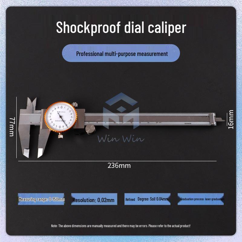 Calibro Digitale a VERNIEr ad Alta Precisione 0,01 mm con Quadrante e Misurazione Elettronica