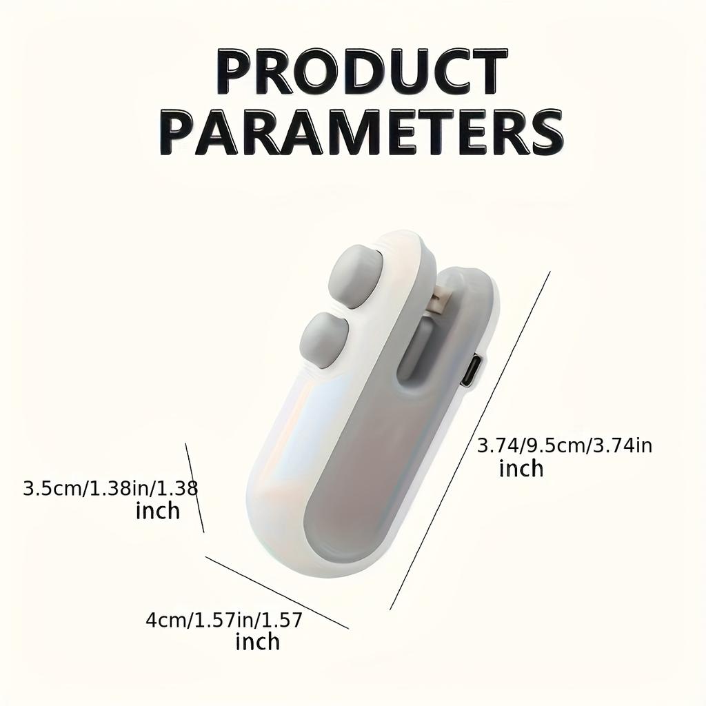 2026 Neuer 2-in-1 Heiß-/Kalt-Mini-Vakuumierer, USB-wiederaufladbarer Snackbeutel-Sealer mit Schneider für Lebensmittel frisch, Reisen & Küche