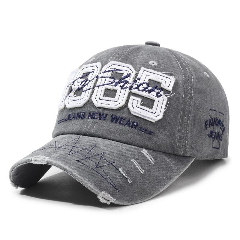 1985  Patch Soft Top Baseball Cap Classic Embroidery Pure Cotton Washed Versatile Dad Hat