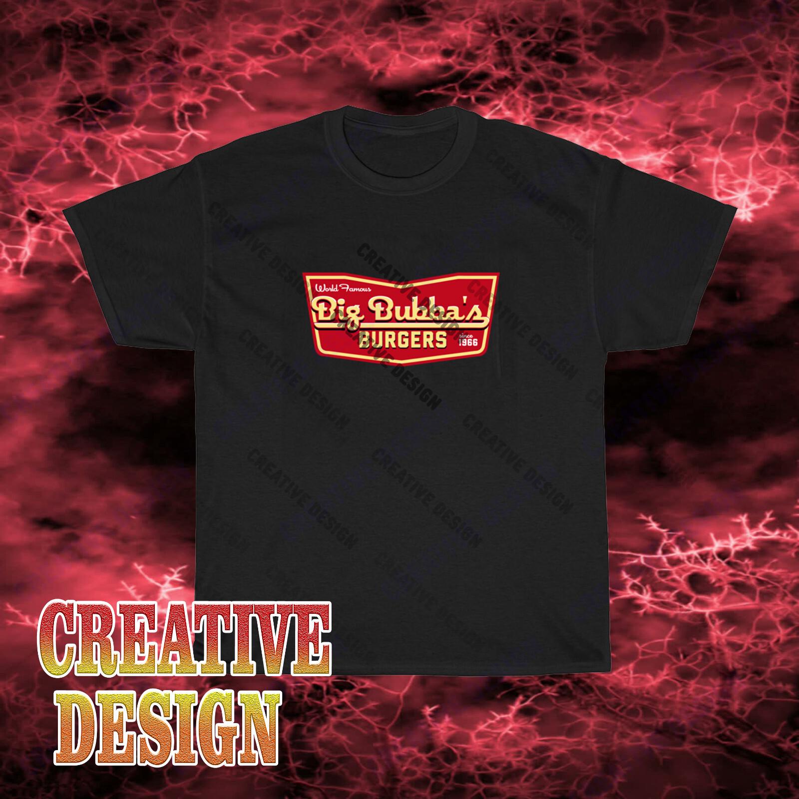 New Design Bubba Burger Logo Unisex Black T-Shirt XXL
