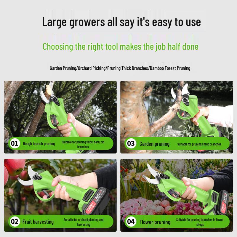 BAIPUXI Electric Rechargeable Pruning Shears CN Plug (adapter Included)