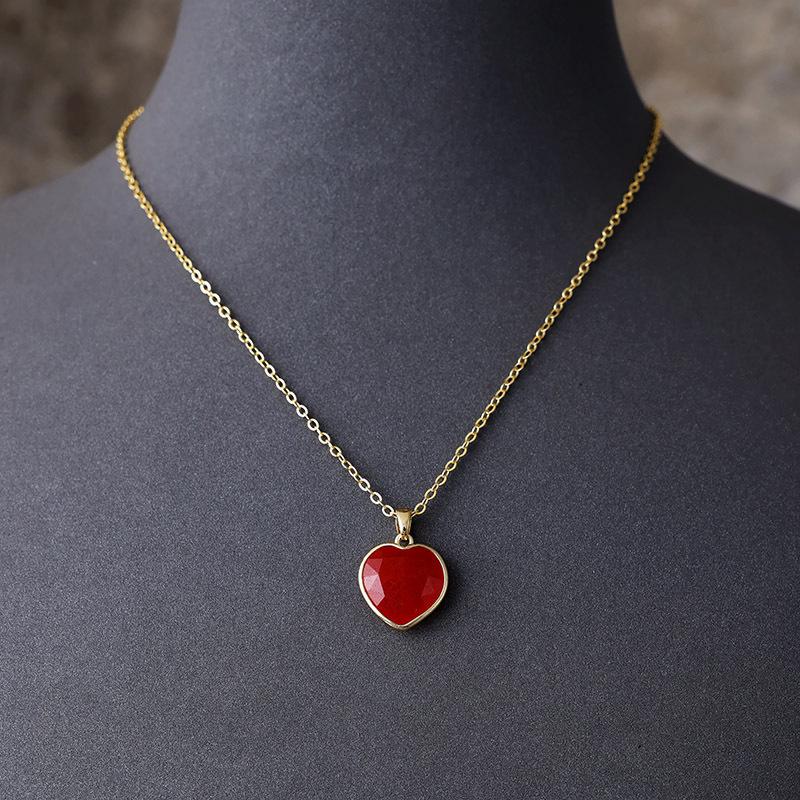 Luxury High Quality European, American, Japanese and Korean Popular Jewelry Natural Stone Love French Lazy Wind Plated 18K Gold Chain Pendant Necklace