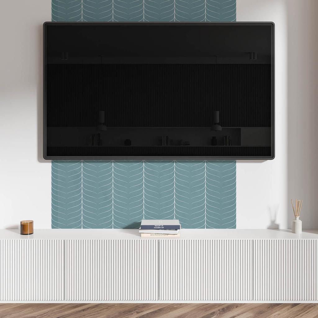 Dekoracja Winylowa Z Nadrukiem Do Montażu Bez Narzędzi 120X60 Cm Wzór Liści W Rzędach