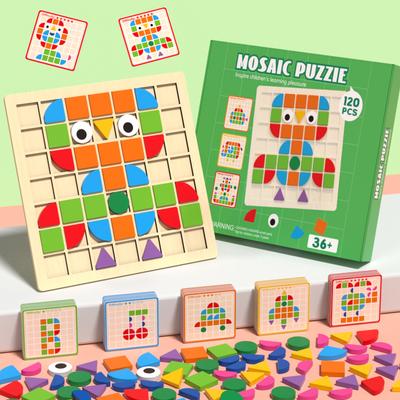 120PCS Montessori Cognition Puzzle Board Logical Training Matching Game Early Educational Toys Gifts For Children Kids