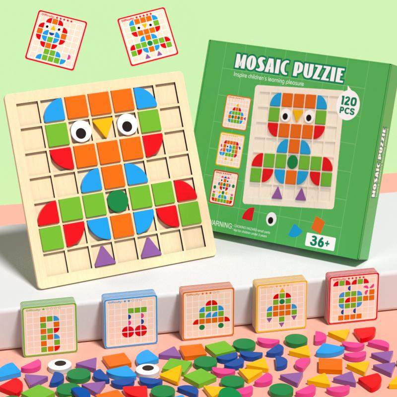 Non-Toxic 120Pcs Montessori Cognition Puzzle Board Logical Training Matching Game Early Educational Toys Gifts For Children Kids