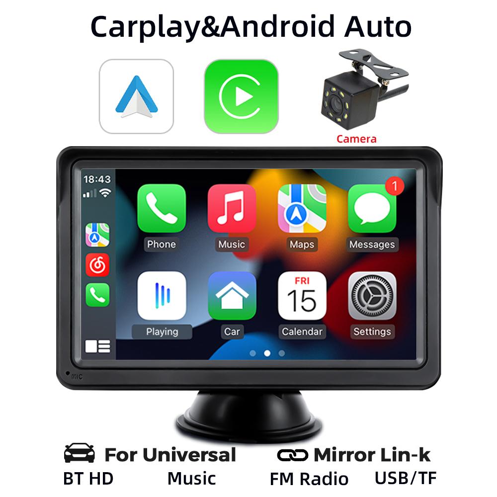 HIPPBQCC Car Radio 7 Inch CarPlay Android Auto Multimedia Video Player IPS Touch Screen AUX Input Bluetooth MirrorLink Universal