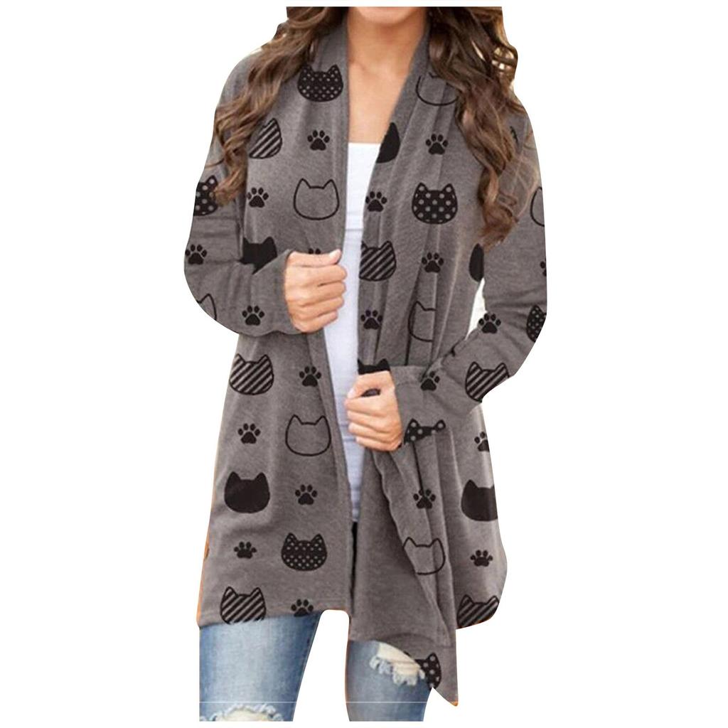 Dámské halloweenské topy pro volný čas Košile s otevřeným předním dlouhým rukávem s volným splývavým lemem cardigan kabát