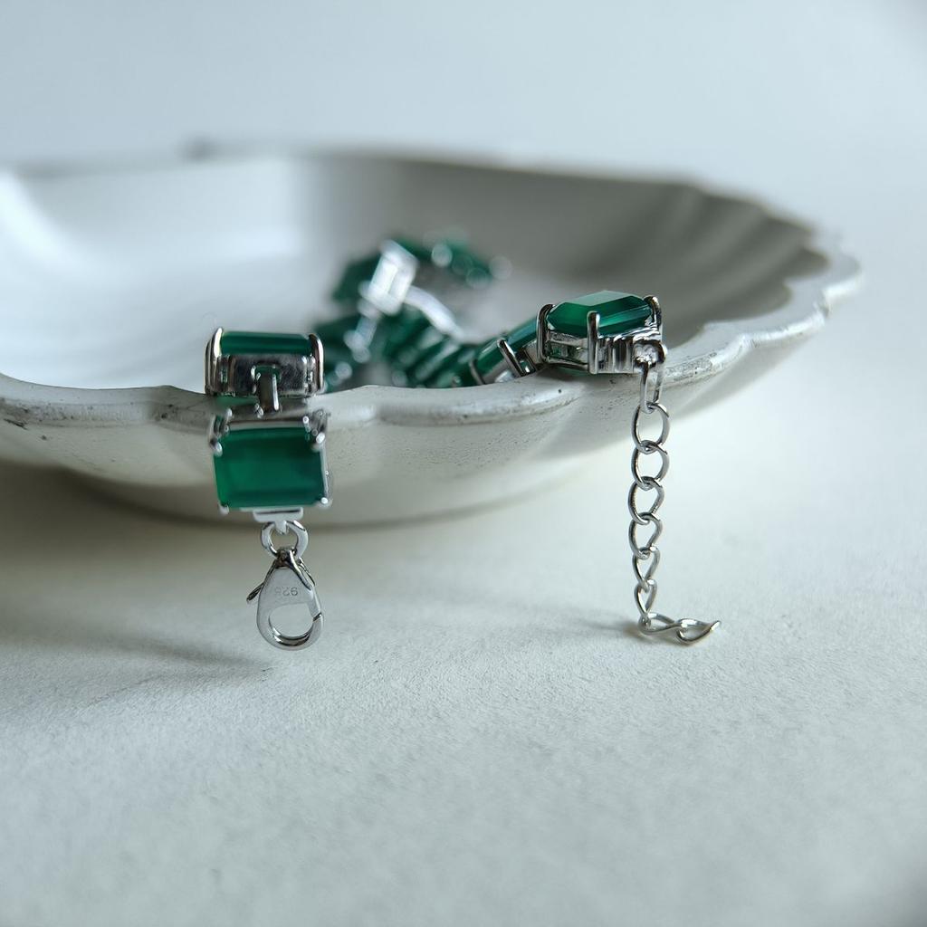 Серебряный браслет с натуральным агатом 8.63ct, вес изделия 16,44 гр (2190943)