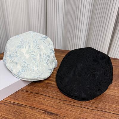 Leaf Embroidered Newsboy Cap for Women Casual Streetwear Spring Summer Fashion Painter Caps Female