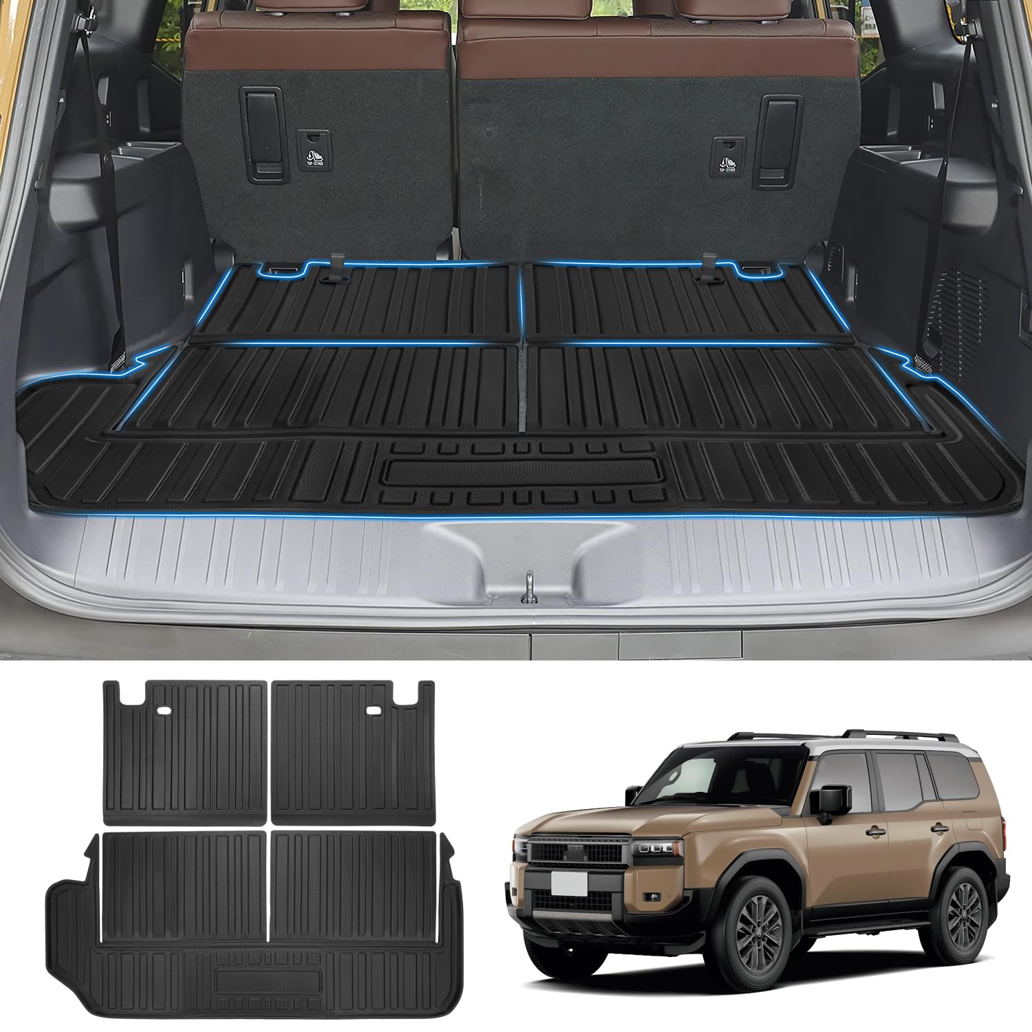 

GIMUYA Toyota Land Cruiser 250 Series Коврик для багажа 7 мест 3D Водонепроницаемый 3D Структура GDJ250W TRJ250W GX Апрель 2024 Текущий Коврик для багажника Автомобильный коврик