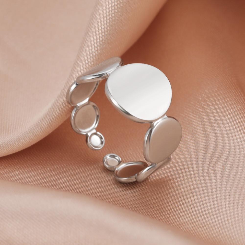 Cazador Open Geometric Round Circle Rings for Women Minimalism Stainless Steel Rings Gold Color Adjustable Wedding Jewelry Gift