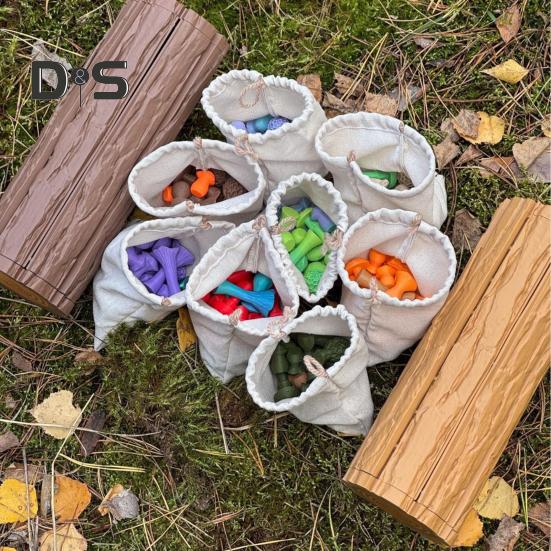 1 Set magnetisches Waldpilz-Schachspiel mit aufrollbarem Schachbrett, tragbares Reise-Schachbrettspiel für Kinder und Erwachsene