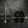Fashionable All Copper Towel Rack Wall Mounted Towel Pole Bathroom Black Slipper Holder Hand Towel Bar Bathroom Accessories