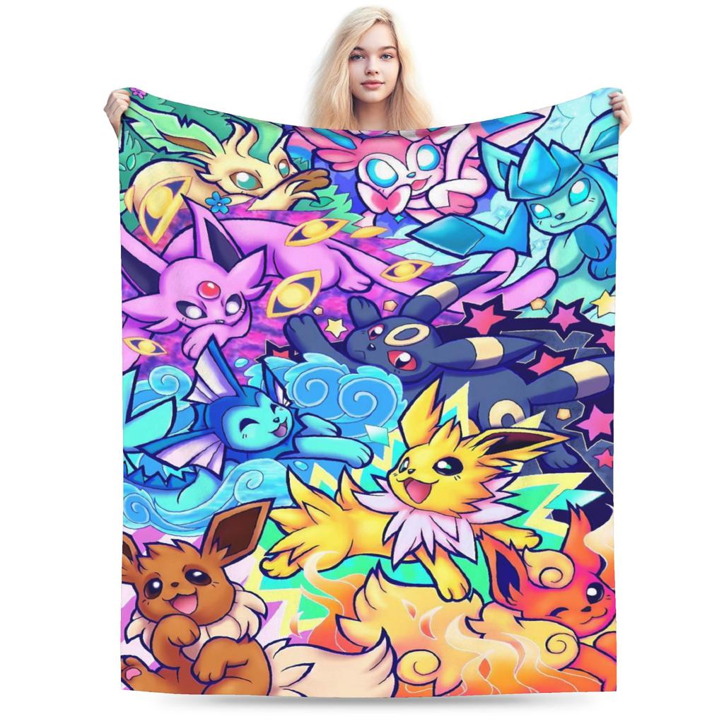 Cartoon Pokemon Blanket Quality Soft Warm Bedding Throws Winter Boy Girl Living Room Funny Bedspread