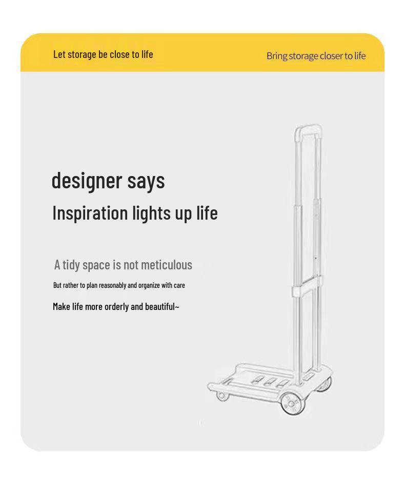 Lightweight Folding Shopping Cart - Compact Hand Trolley for Groceries and Luggage