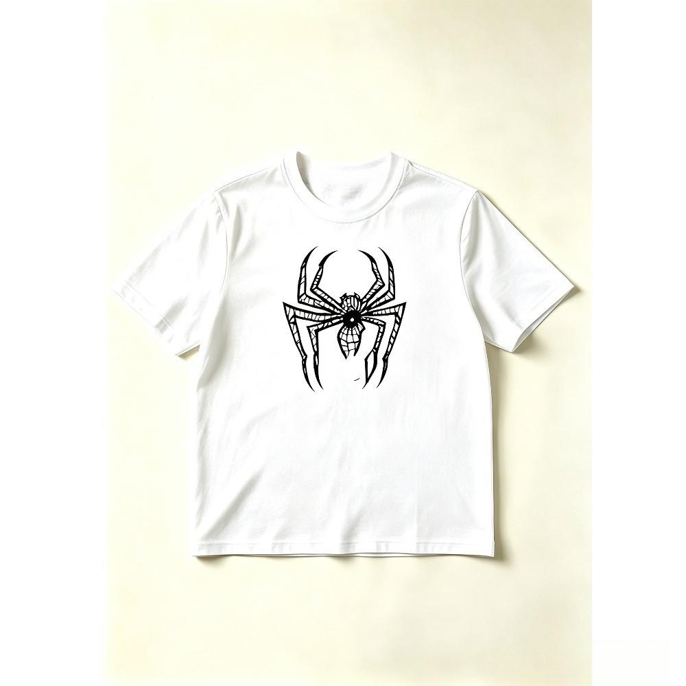 Unisex Spider Graphic Short Sleeve Tshirt Polyester Casual Streetwear Tee Retro Spider Print Fashion Crew T Shirt For Daily Wear