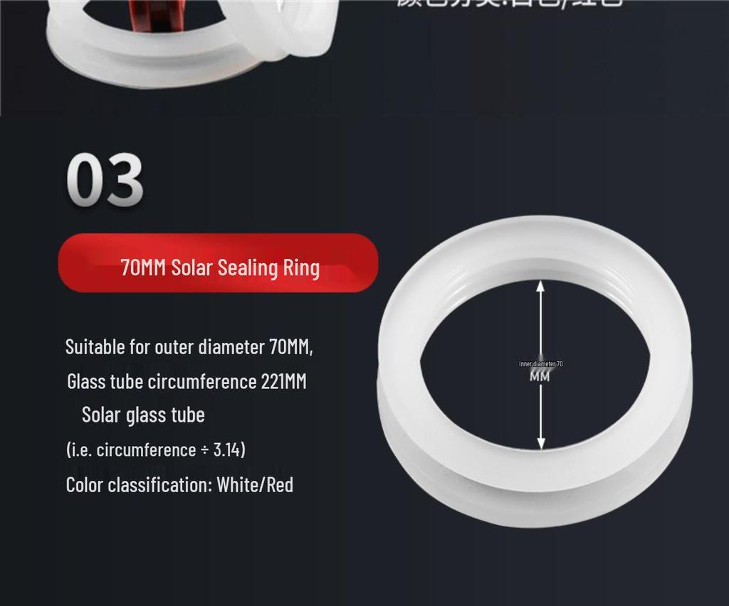 Zestaw silikonowych pierścieni uszczelniających do podgrzewacza wody słonecznej dla rur próżniowych 47 i 58 oraz zbiornika wody 70 - Akcesoria zapobiegające wyciekom