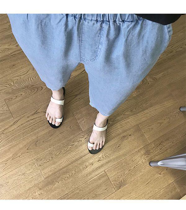 Women's Slimming Tencel Denim Cropped Pants - Summer Elastic Waist Loose Straight Leg Harem Style