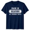 Made In Reading Unisexs T Shirt All Original Parts Bookworm Tee Gift