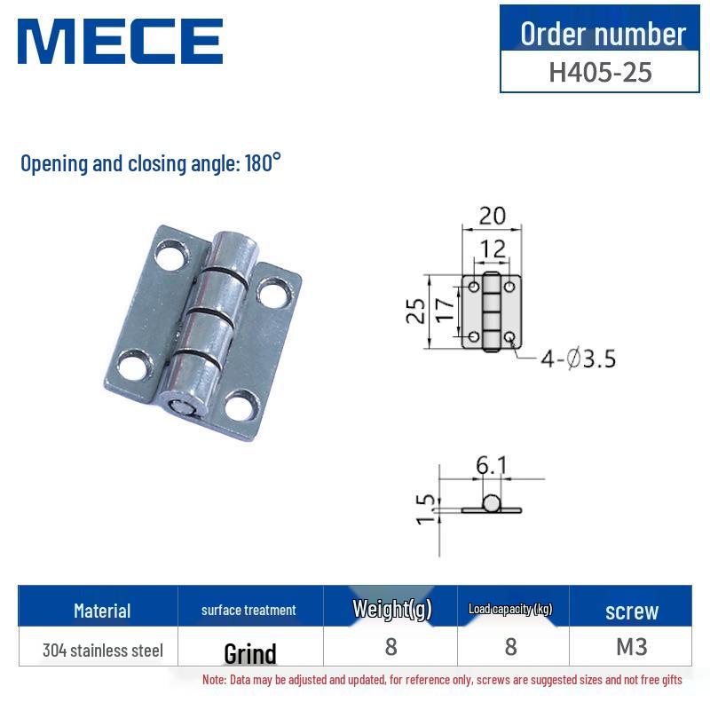 304 Stainless Steel Thickened Cabinet & Wooden Door Hinges